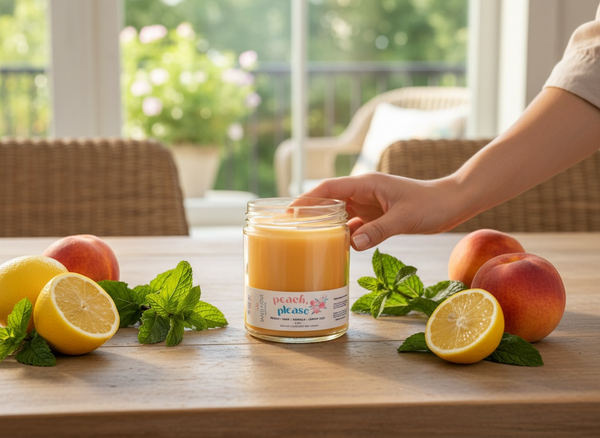 Peach Please Candle | Peach, Mint & Vanilla Soy Candle – Smell of