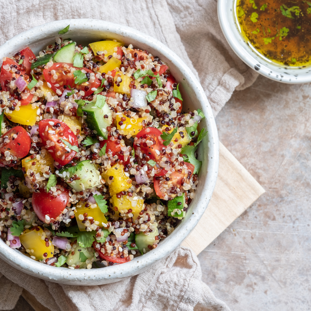 Delicious Vegan Mediterranean Quinoa Salad