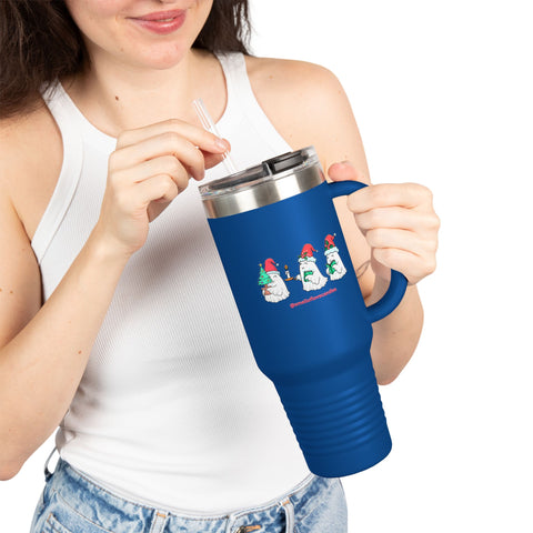 Festive Insulated Travel Mug - 40oz Holiday Drink Tumbler