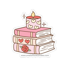 Cozy Candle & Books Stickers - Charming Kiss-Cut Art for Book Lovers