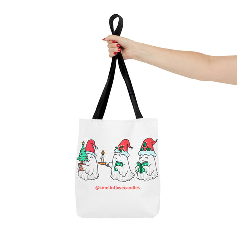 Holiday Tote Bag with Festive Ghosts
