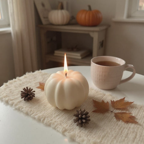 Limited Edition: 🤍 White Pumpkin Soy Pillar Candle