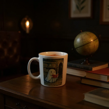 Limited Edition: 👻🎃📖 Bookish Ghost Mug, Wooden Wick Candle