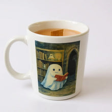 Limited Edition: 👻🎃📖 Bookish Ghost Mug, Wooden Wick Candle