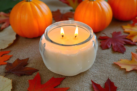 Limited Edition: 🧡 Luxe "Bleeding" Pumpkin Candle, Double-Wicked, 14 oz.